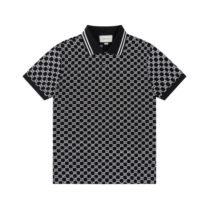 GUCCI GG JACQUARD COTTON PIQUET POLO