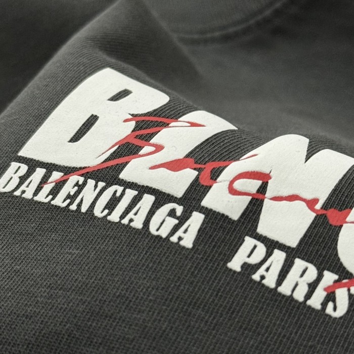 Balenciaga Logo Print Cotton Short Sleeved T-shirt