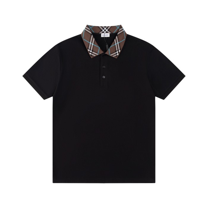 Burberry Check Collar Cotton Polo Shirt
