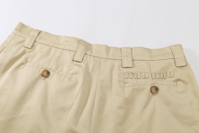 Miu Miu Logo Embroidered Denim Shorts