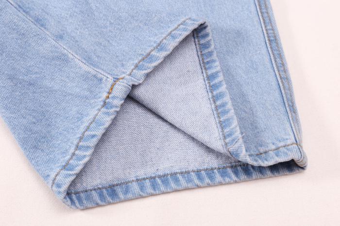 Miu Miu Logo Embroidered Denim Shorts