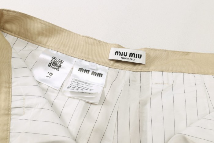Miu Miu Logo Embroidered Denim Shorts