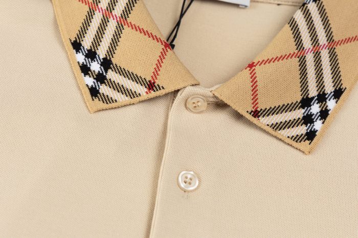Burberry Check Collar Cotton Polo Shirt