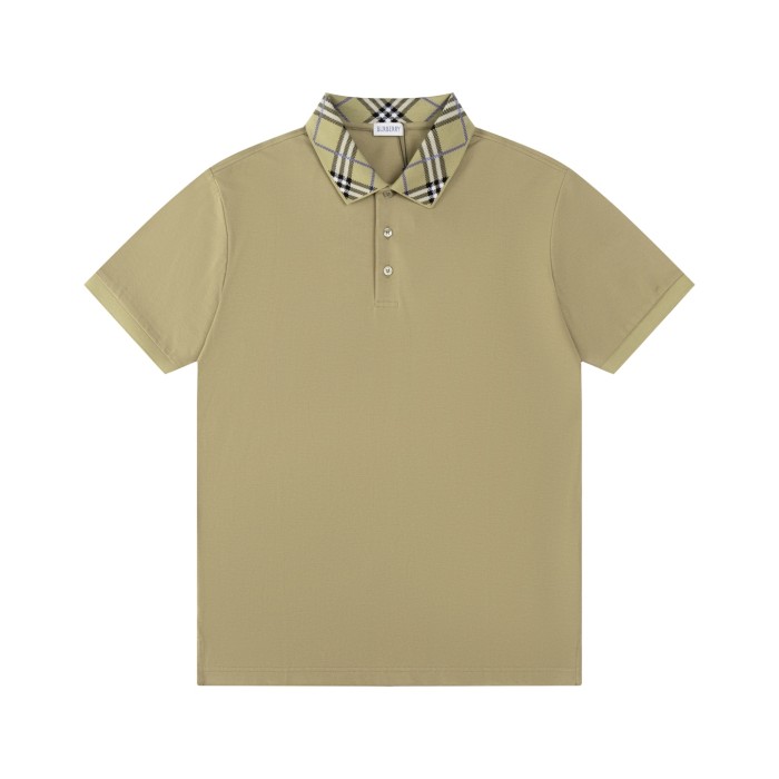 Burberry Check Collar Cotton Polo Shirt