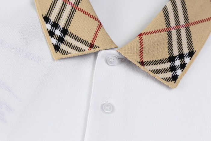 Burberry Check Collar Cotton Polo Shirt