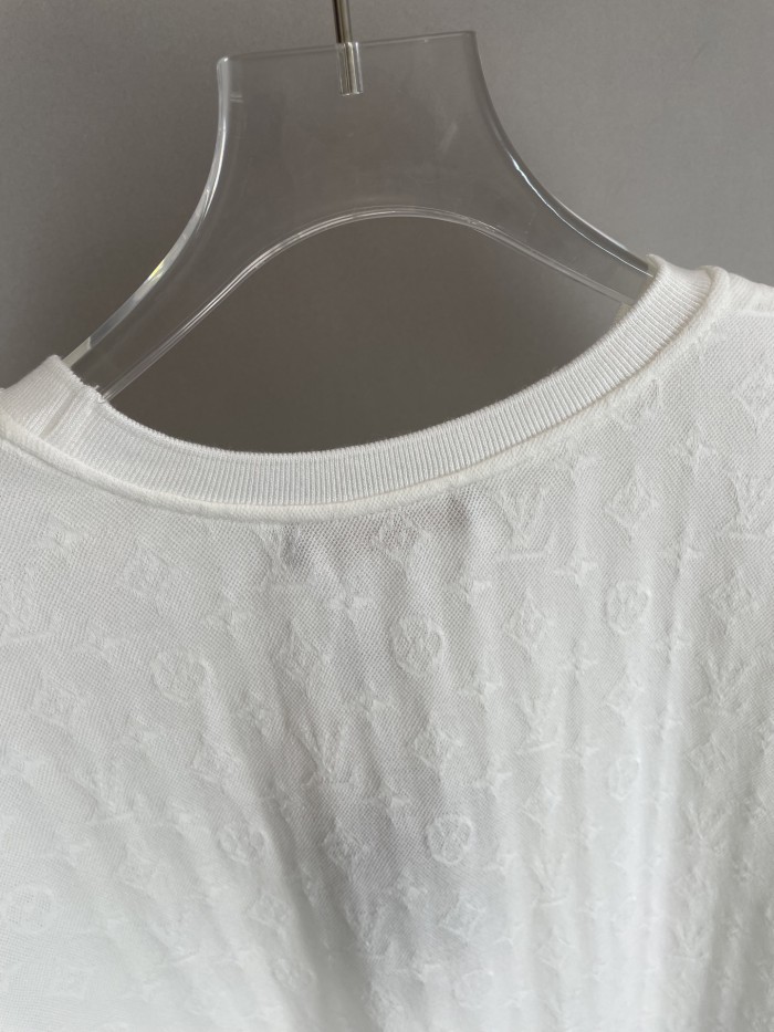 Louis Vuitton Knitted Jacquard Cotton Short Sleeved T-shirt
