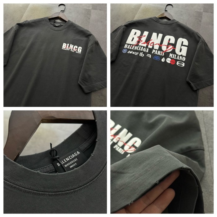 Balenciaga Logo Print Cotton Short Sleeved T-shirt