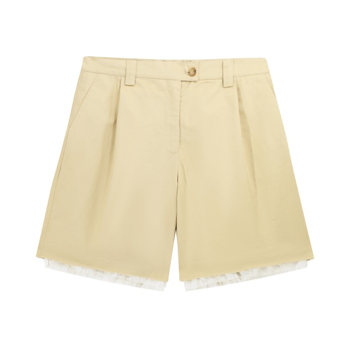 Miu Miu Logo Embroidered Denim Shorts