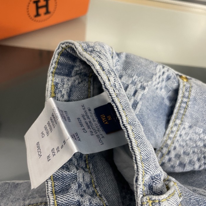 Louis Vuitton Damier Short-Sleeved Chambray Shirt Shorts Set
