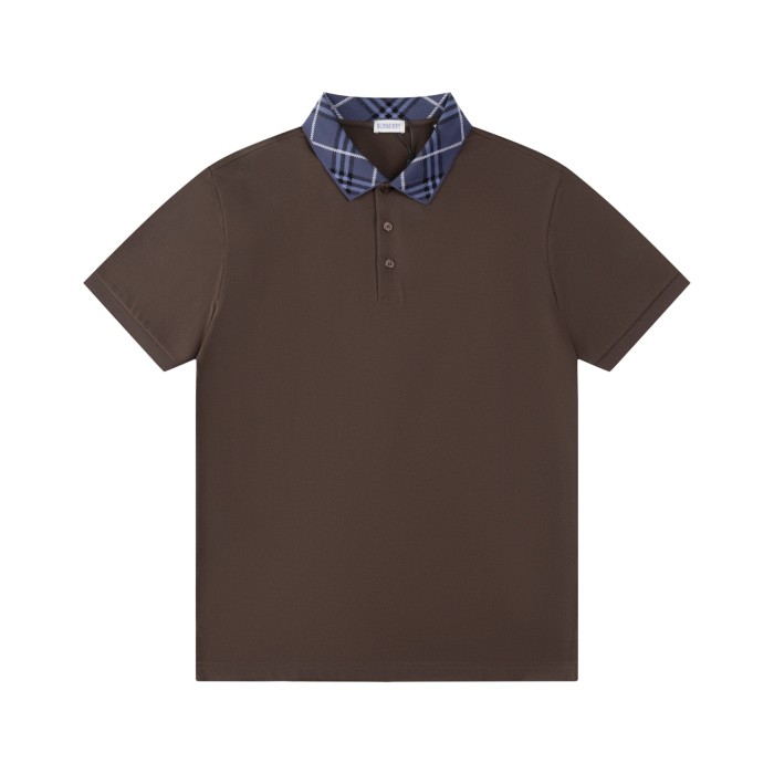Burberry Check Collar Cotton Polo Shirt