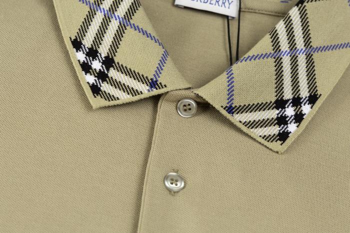 Burberry Check Collar Cotton Polo Shirt