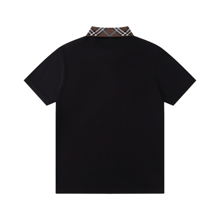 Burberry Check Collar Cotton Polo Shirt