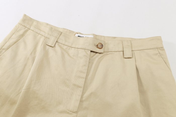 Miu Miu Logo Embroidered Denim Shorts
