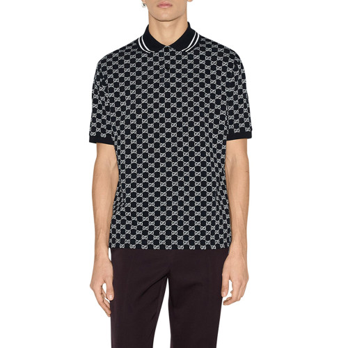 GUCCI GG JACQUARD COTTON PIQUET POLO