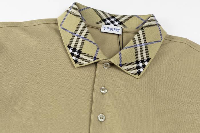 Burberry Check Collar Cotton Polo Shirt