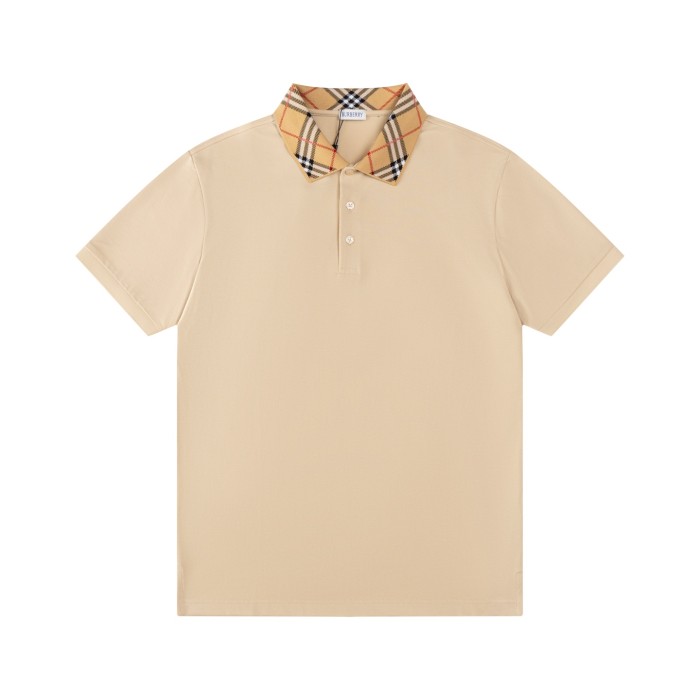 Burberry Check Collar Cotton Polo Shirt