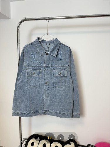 Louis Vuitton Washed Monogram Logo Denim Jacket
