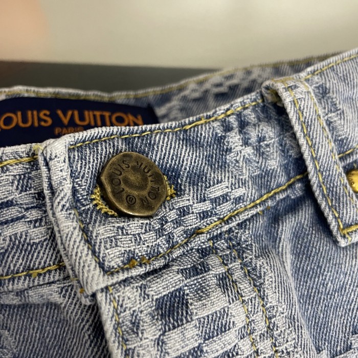 Louis Vuitton Damier Short-Sleeved Chambray Shirt Shorts Set