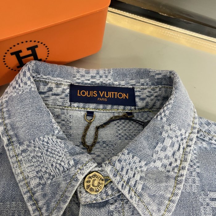 Louis Vuitton Damier Short-Sleeved Chambray Shirt Shorts Set