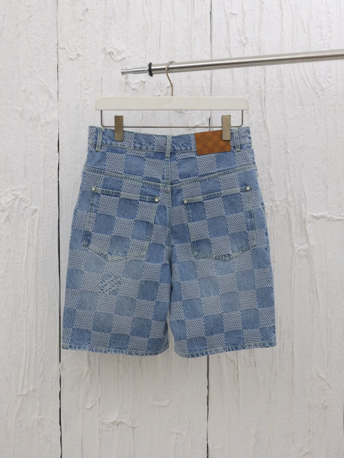 LOUIS VUITTON Jacquard Catwalk Denim Shorts