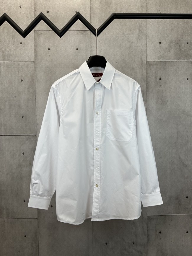Gucci Logo Embroidered Long Sleeve Shirt