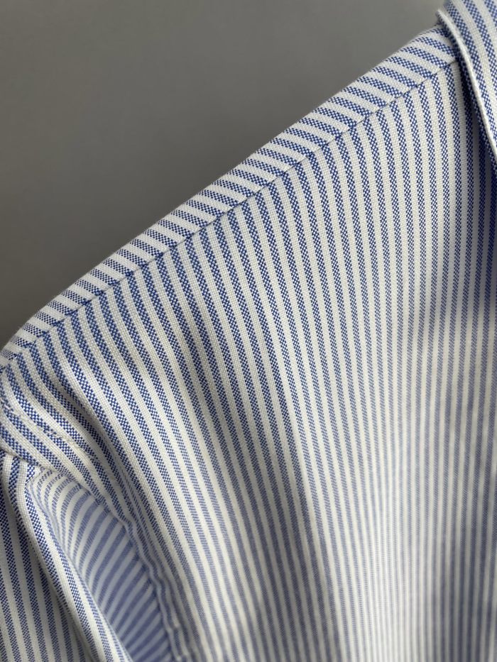 LOEWE - Suede-Trimmed Striped Cotton Shirt