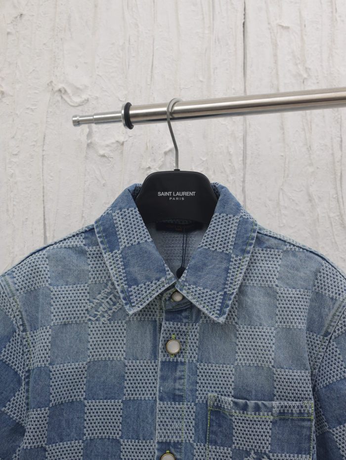 LOUIS VUITTON Jacquard Catwalk Short-sleeved Denim Jacket