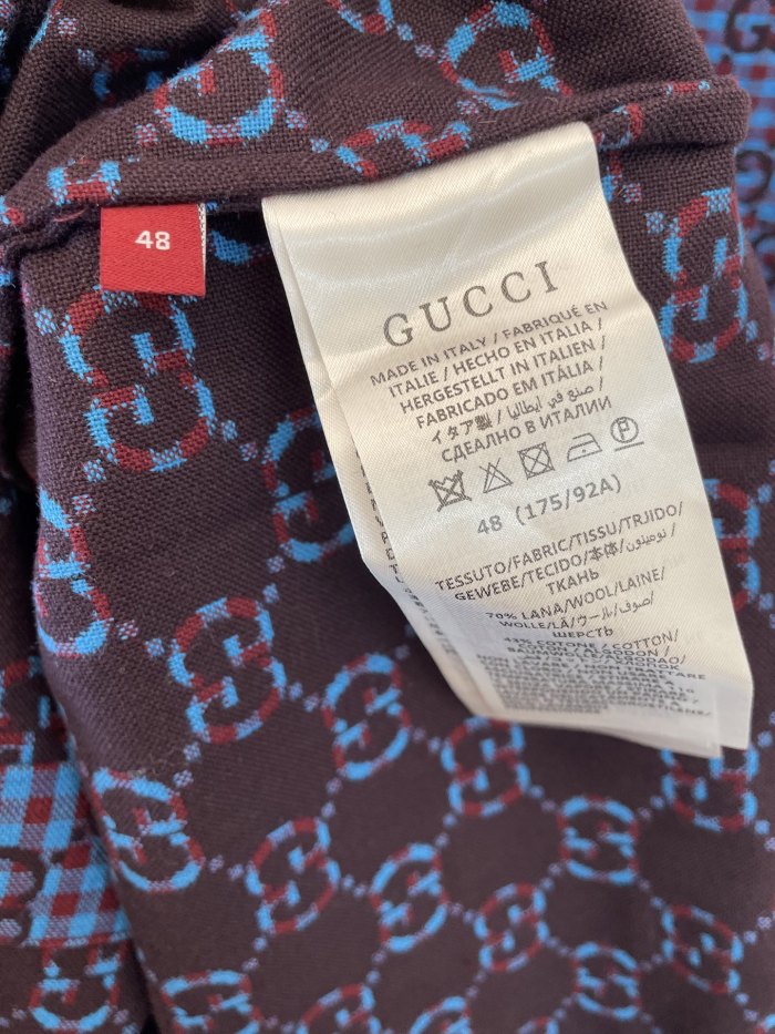 Gucci Monogram Lapel Long Sleeve Shirt
