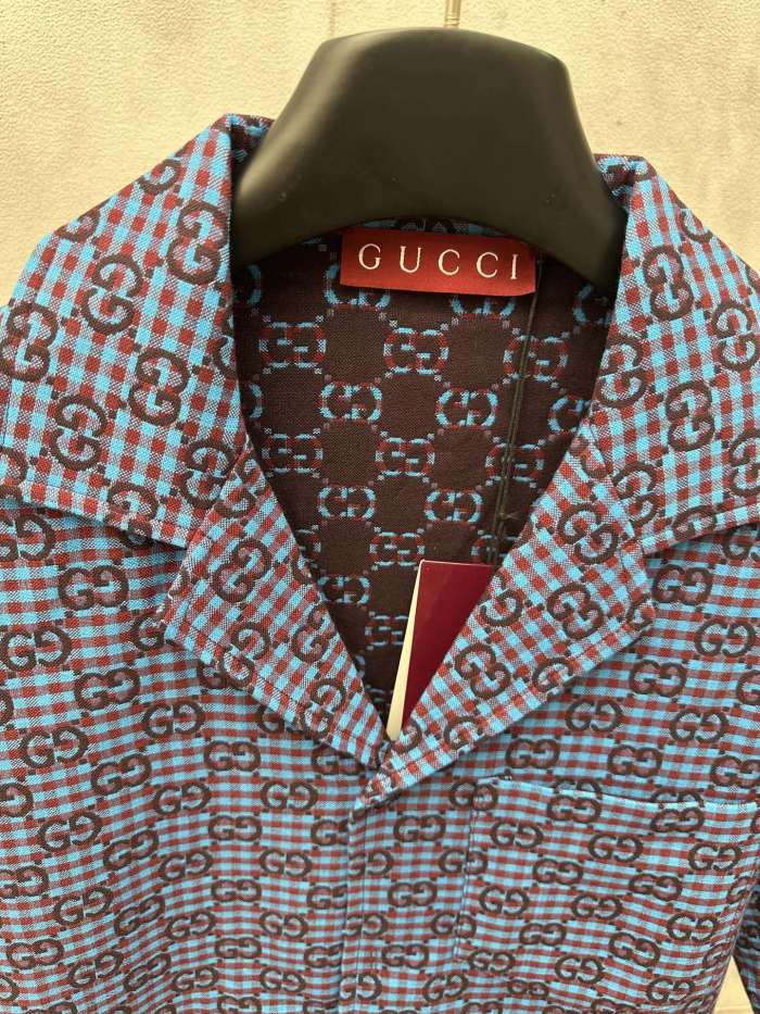 Gucci GG Check Short Sleeved Shirt
