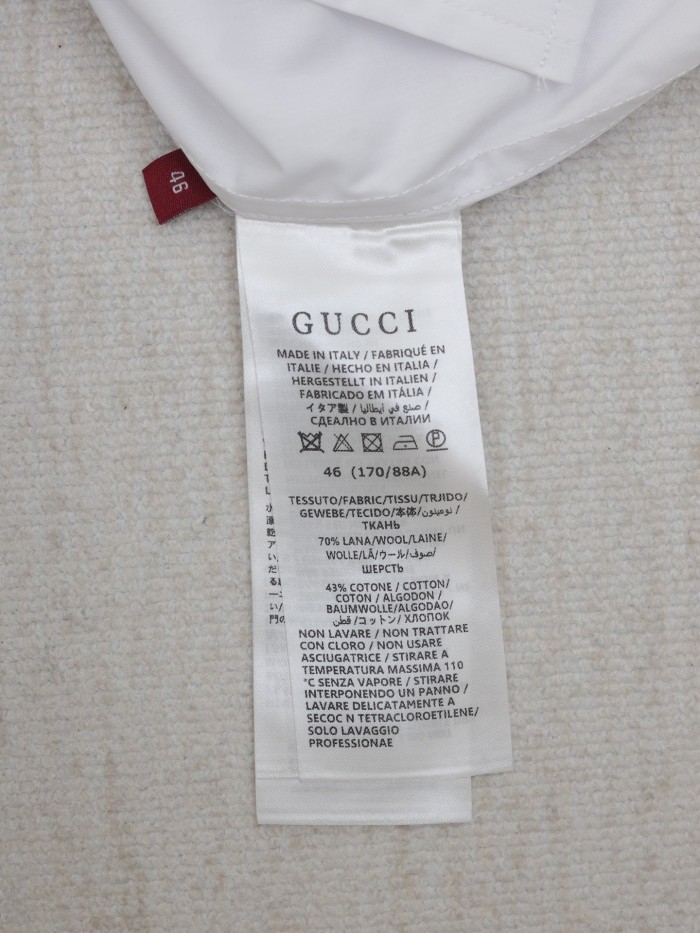 Gucci Logo Embroidered White Shirt