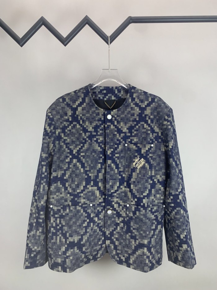 Louis Vuitton Graphic Collarless Denim Jacket
