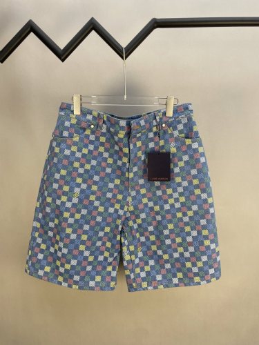 Louis Vuitton Damier Wide Chambray Shorts