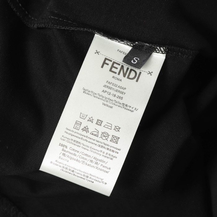 Fendi Logo Cotton Short Sleeve T-Shirt