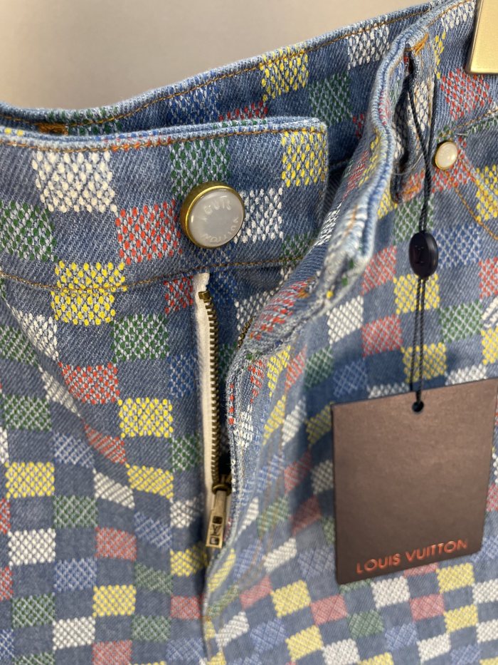 Louis Vuitton Damier Wide Chambray Shorts