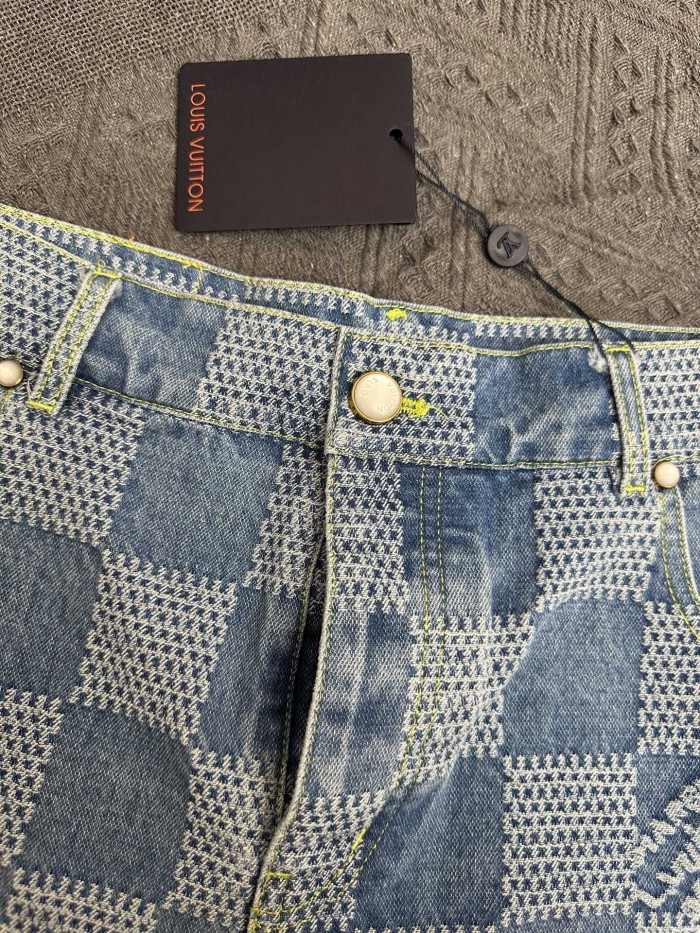 Louis Vuitton Mosaic Denim Shorts