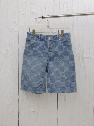 LOUIS VUITTON Jacquard Catwalk Denim Shorts