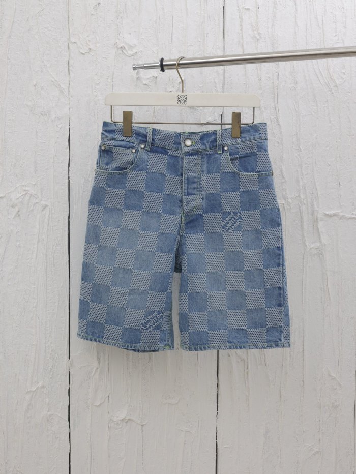 LOUIS VUITTON Jacquard Catwalk Denim Shorts