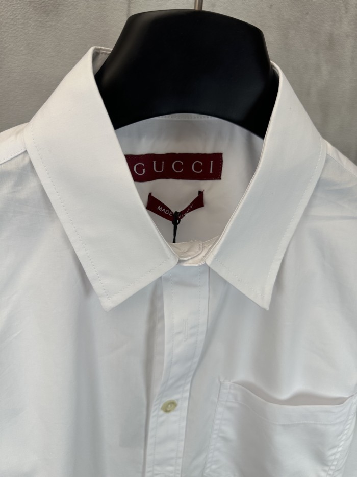 Gucci Logo Embroidered Long Sleeve Shirt