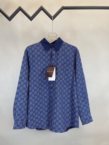 Gucci Monogram Lapel Long Sleeve Shirt
