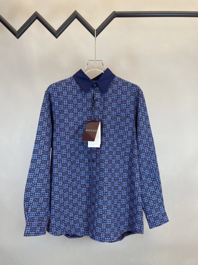 Gucci Monogram Lapel Long Sleeve Shirt