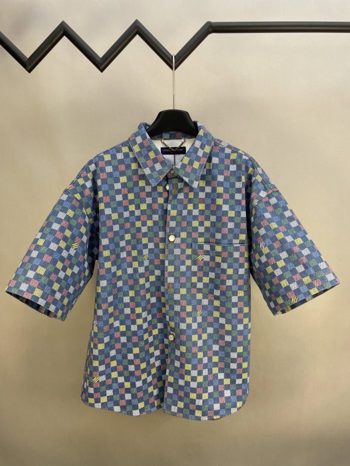 Louis Vuitton Damier Chambray Short-Sleeved Shirt