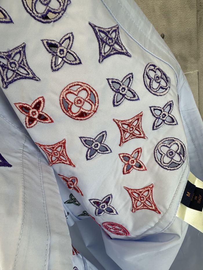 Louis Vuitton Rainbow Embroidered Short Sleeve Shirt