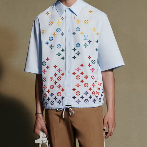 Louis Vuitton Rainbow Embroidered Short Sleeve Shirt