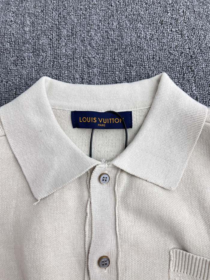 Louis Vuitton Monogram Embossed Short-Sleeved Knit Shirt