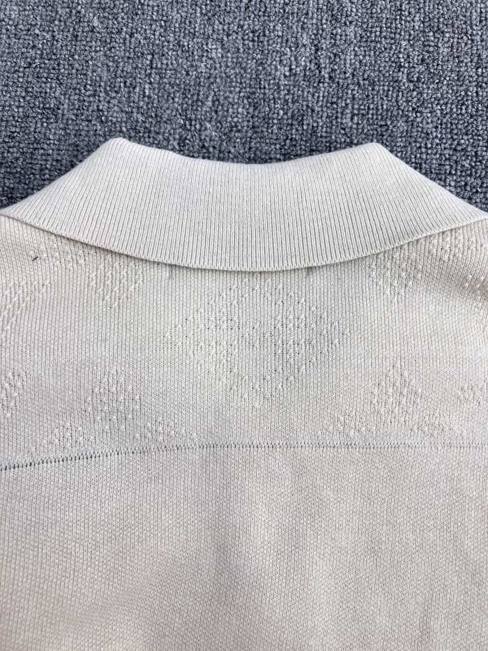 Louis Vuitton Monogram Embossed Short-Sleeved Knit Shirt