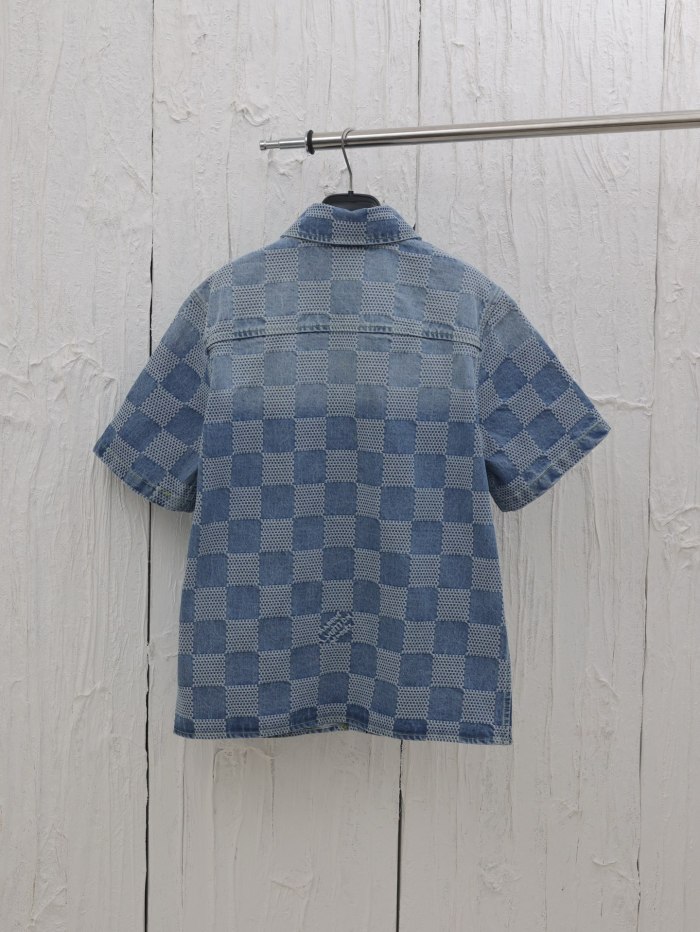 LOUIS VUITTON Jacquard Catwalk Short-sleeved Denim Jacket
