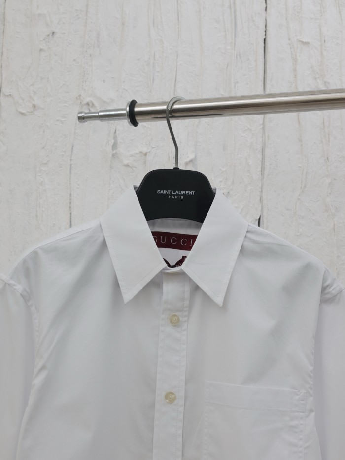Gucci Logo Embroidered White Shirt