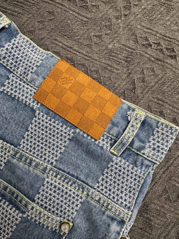 Louis Vuitton Mosaic Denim Shorts