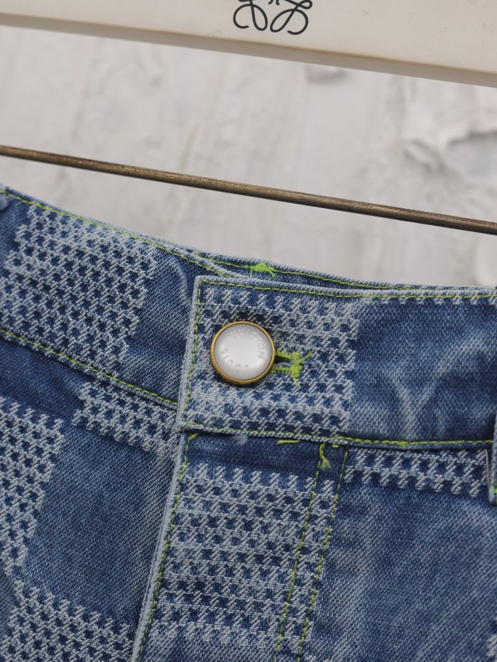 LOUIS VUITTON Jacquard Catwalk Denim Shorts