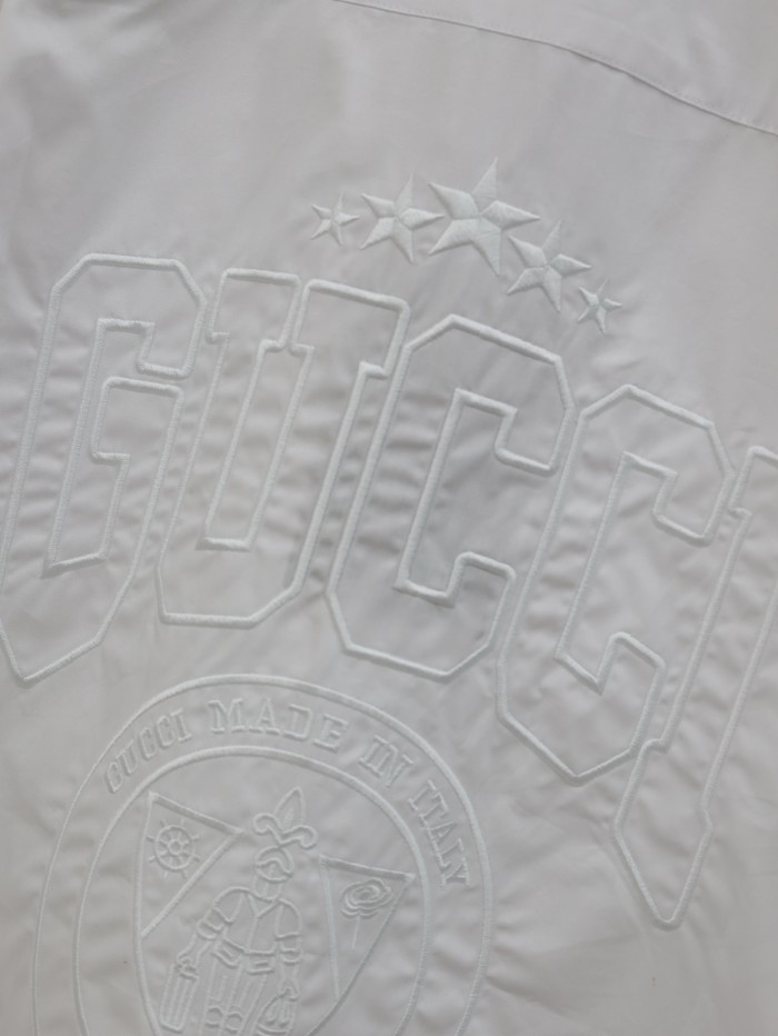 Gucci Logo Embroidered White Shirt